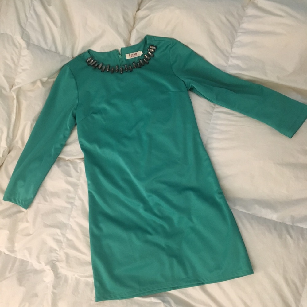 Retro long sleeve Teal dress